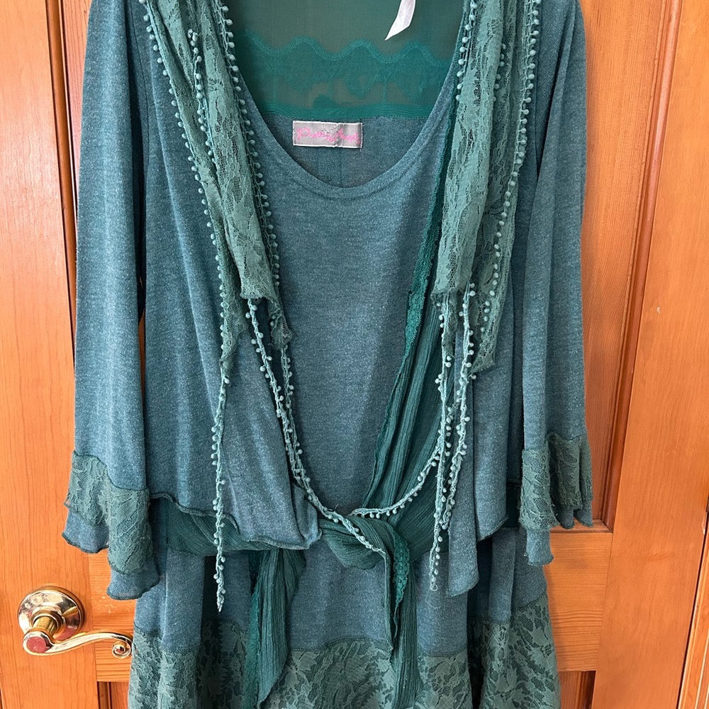 Pretty Angel Teal Layered Blouse